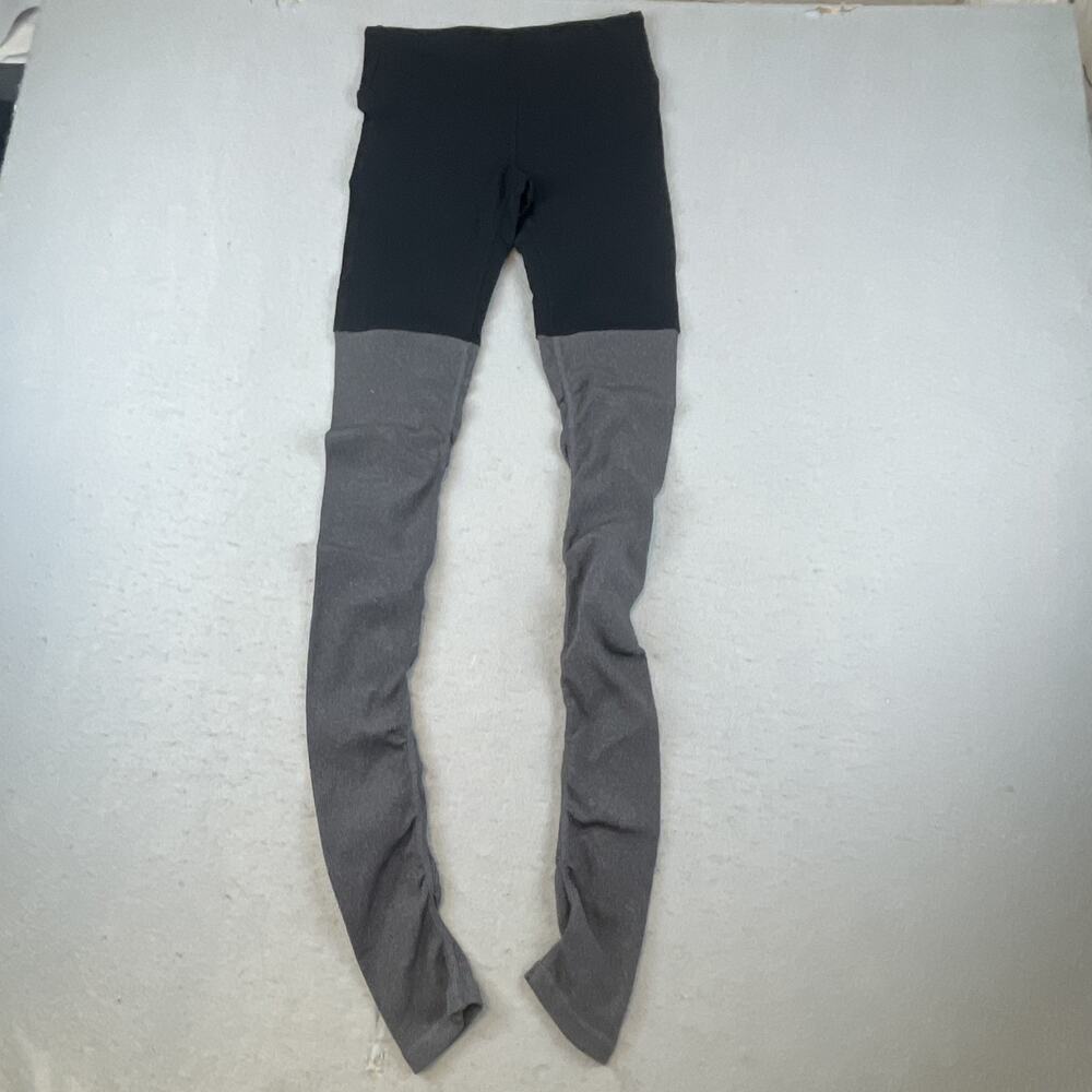 Alo Yoga Goddess Womens Sz S Leggings Two Tone Gray Black
